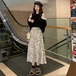 ✞ レース刺繍ロングトップス スタンダードハイウェストスカート レトロ スウィート オフショルダー ✞ゴスロリ SM ミリ 甘ロリ クラロリ 和ロリ エレガント 黒ロリ 姫ロリ 華ロリ BB-BB63887747139