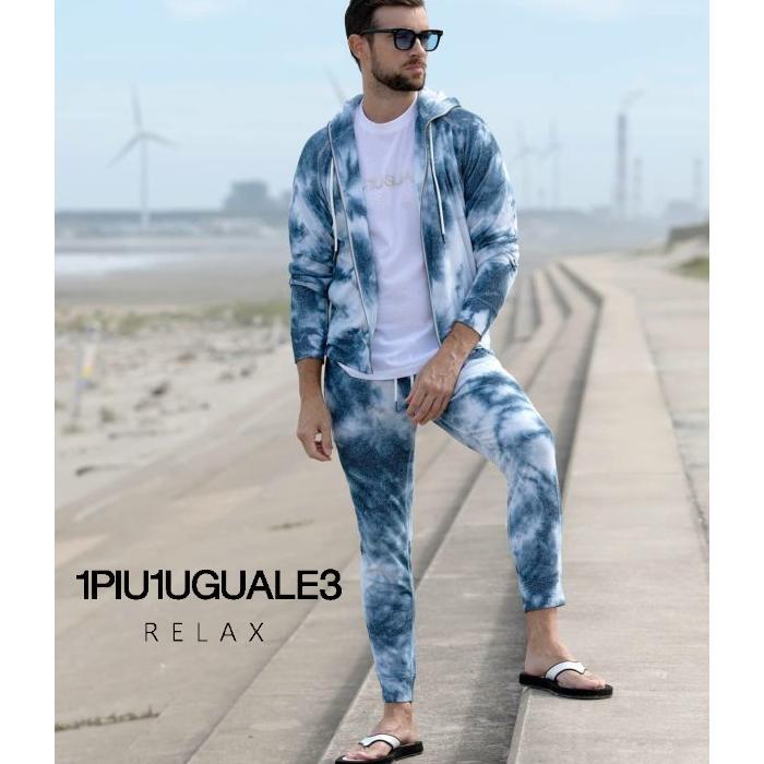 1PIU1UGUALE3 RELAX ウノピゥウノウグァーレトレ リラックス タイダイパイルセットアップ メンズ 上下セット ジャージ ルームウェア 春夏 カジュアル リゾート 1ac8e8eeb019f2251fcfeec2bc788f