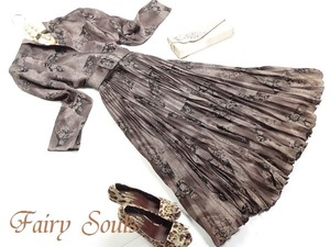 ★送料無料★9号☆レトロ柄大人プリ−ツワンピ−ス(OPN6801)