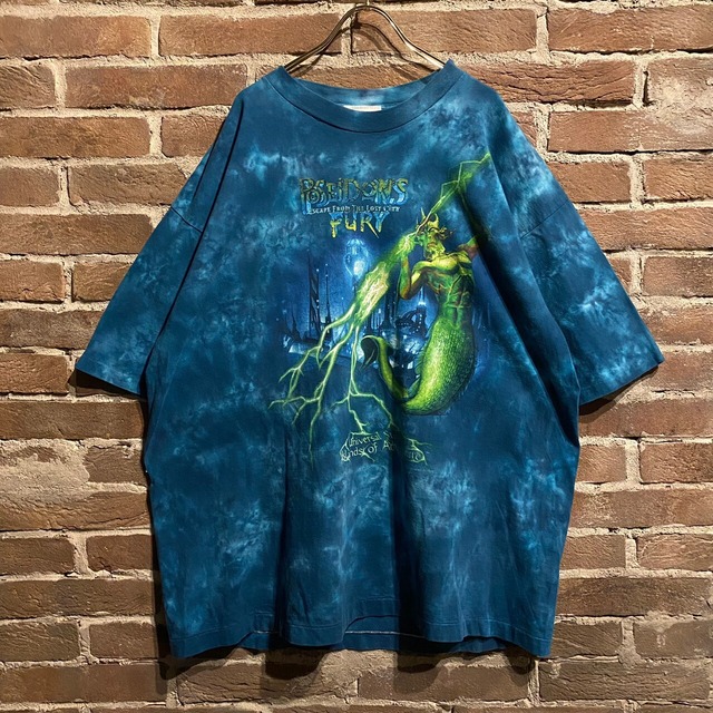 【Caka act3】"UNIVERSAL" "POSEIDON'S FURY" Tie-Dye Design Vintage Loose T-Shirts