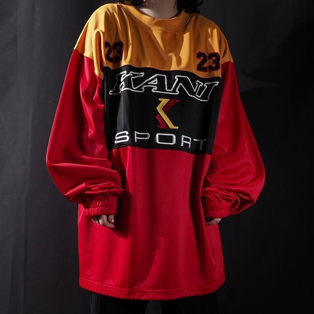 Kani sport logo embbossed long track tee shirt