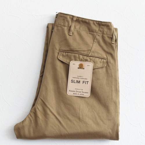 WORKERS  |  Officer Trousers Slim Fit Type 3　ワーカーズ  |  オフィサートラウザー スリムフィット チノ