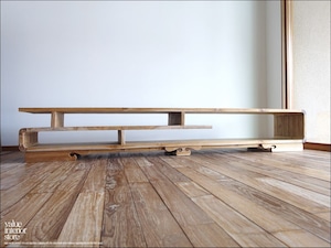 「 M様 サイズオーダー家具 」チーク無垢材 大型リビングテーブルTAH センターテーブル 長机 座敷机 テレビ台 ローテーブル