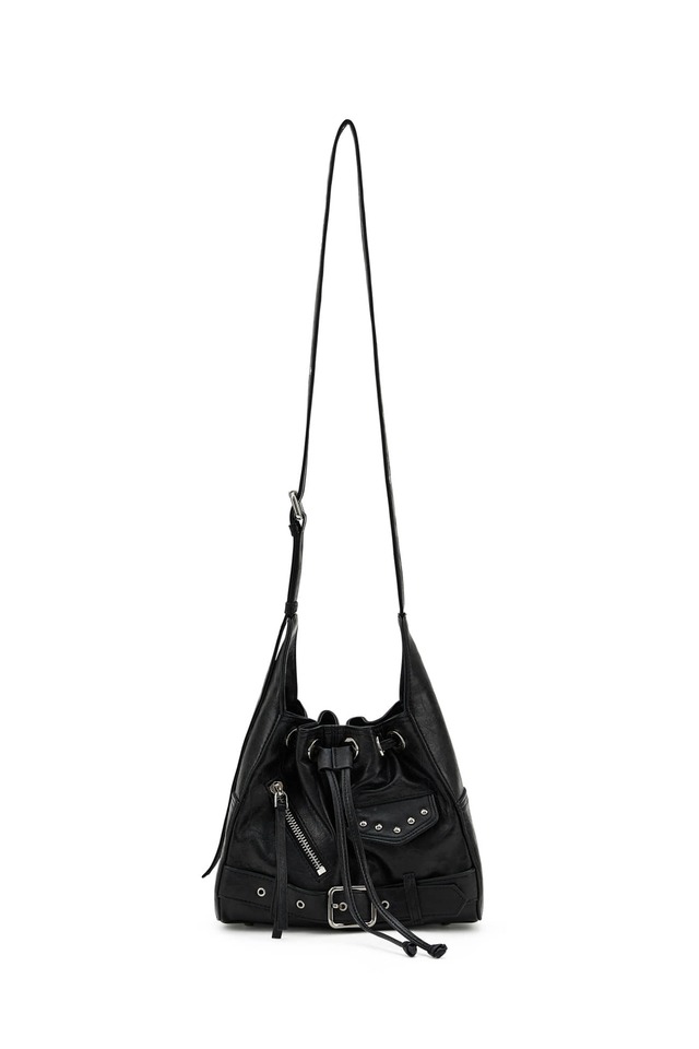 [DEINET] DEINET STUD BELTED MINI BUCKET BAG IN BLACK 正規品 韓国ブランド 韓国通販 韓国代行 韓国ファッション デイネット ダイニット 日本 店舗