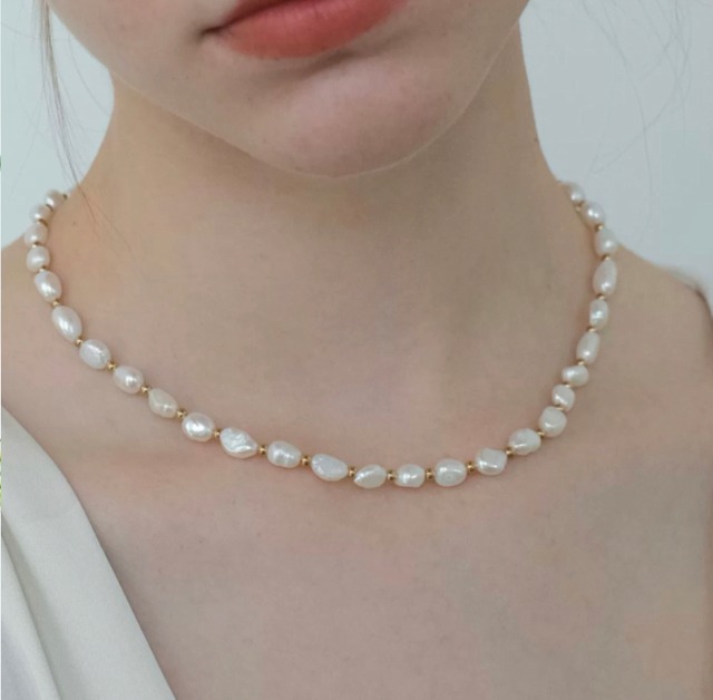 freshwater pearl necklace【m091】