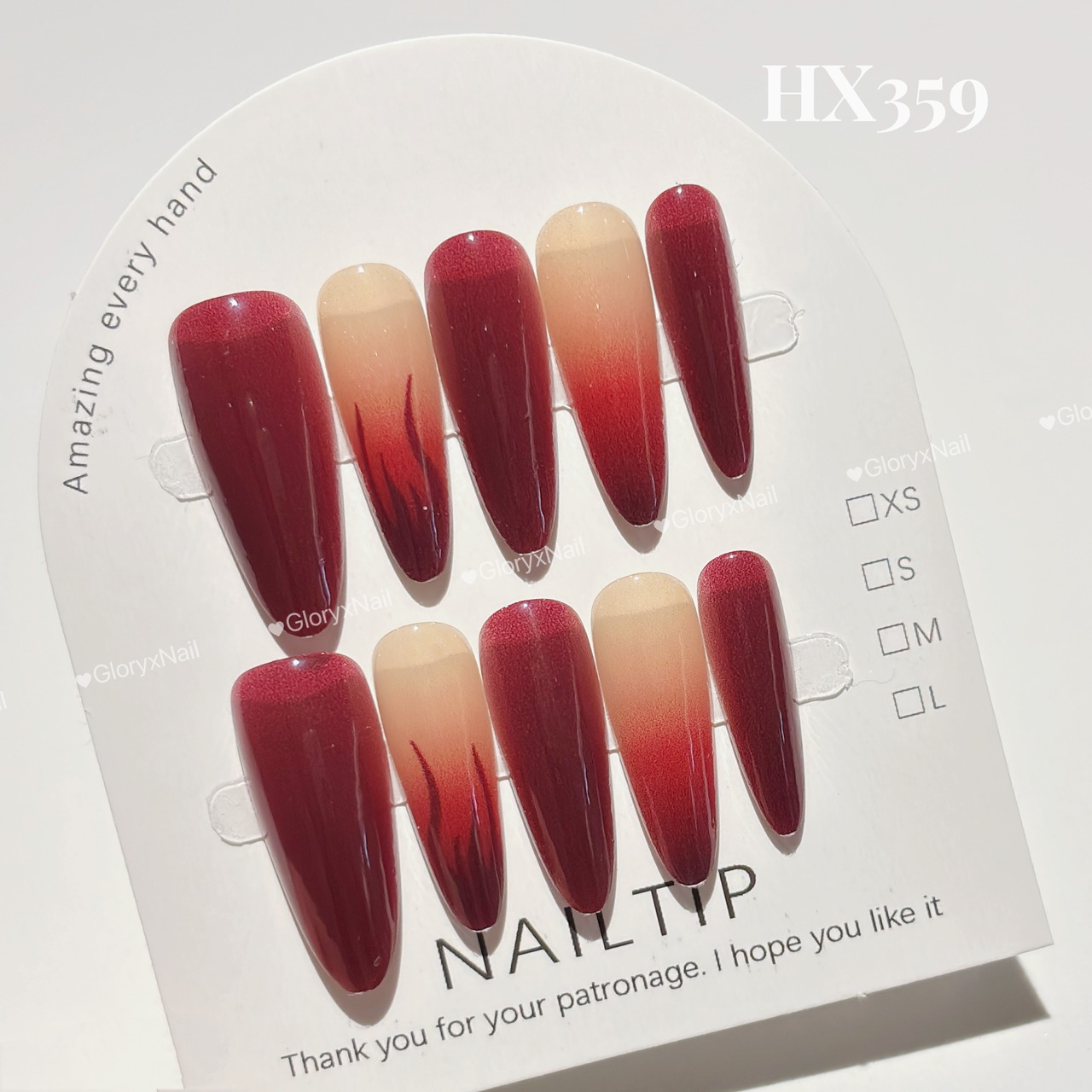 HX359 ネイルチップ サイズXS/S/M