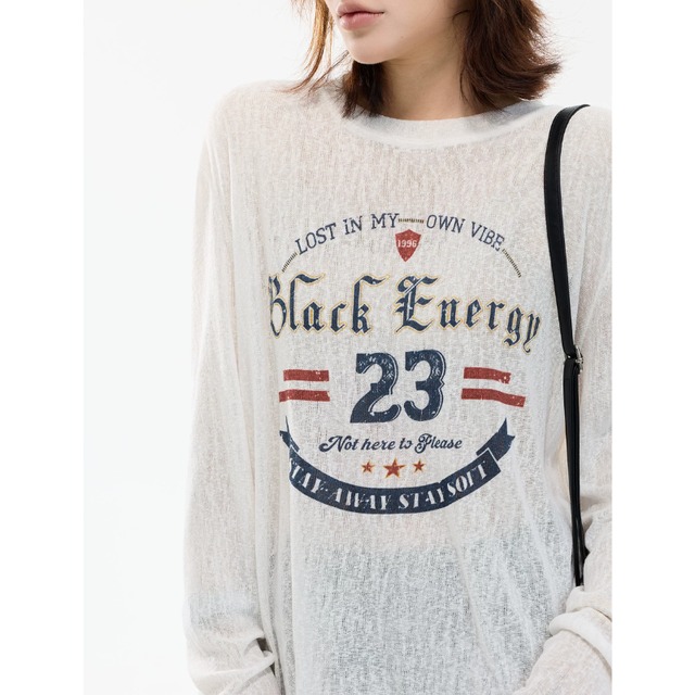 american graphic sheer long tee　アメリカングラフィックシアーロングティー　J2164