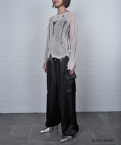 【直営限定ITEM】ローゲージダメージニット (IVORY)　CQ-49013H