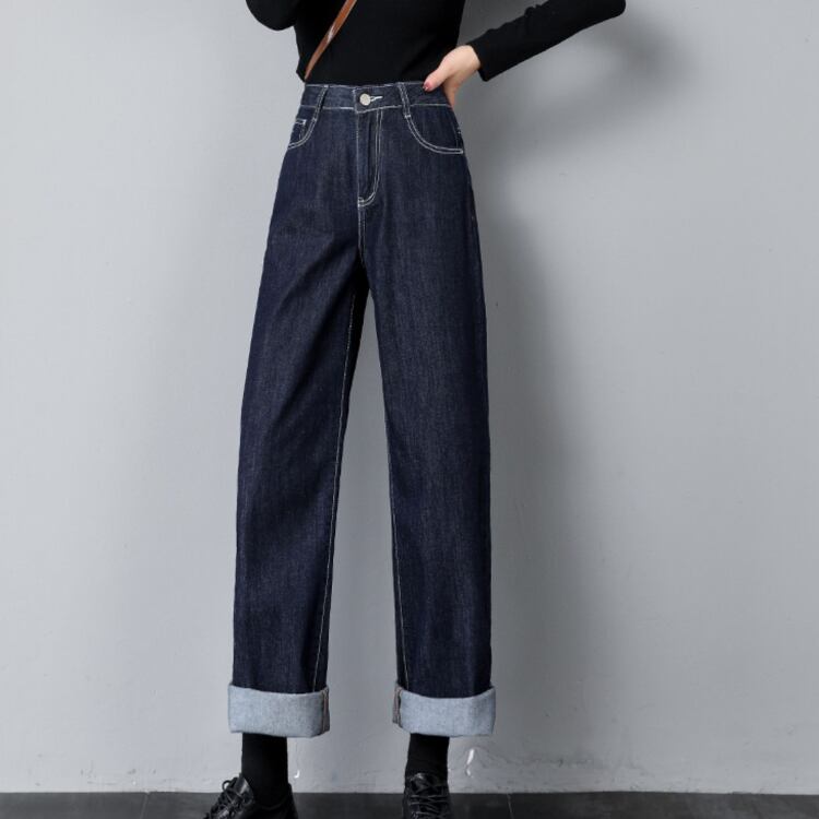 ワイド レッグ ロールアップ デニムパンツ A10014