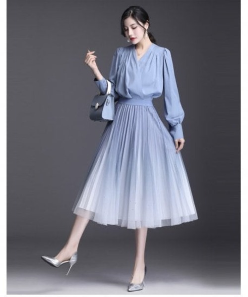 スカート チュールスカート レース グラデーション フリーサイズ レディース ボリュームスカート ミモレ丈 上品 カラフル お呼ばれ パーティー スタイルアップ 大人可愛い ハイウエスト