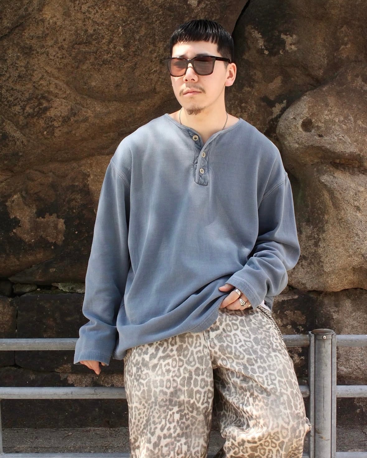 90s THE TERRITORY AHEAD Henry-Neck L/S Tee TURKEY製