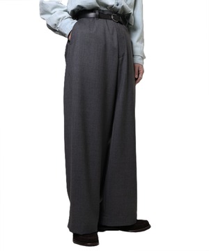UNIVERSAL PRODUCTS. / 261-60514  SUMMER WOOL WIDE TROUSERS (GRAY)