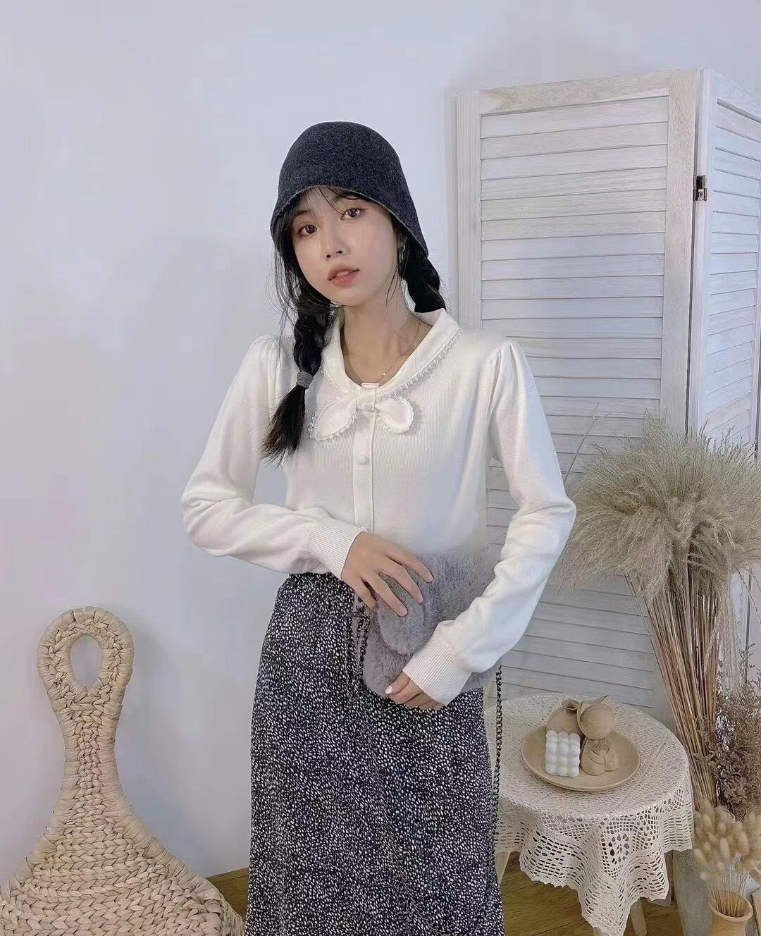 フロントリボンカーディガン