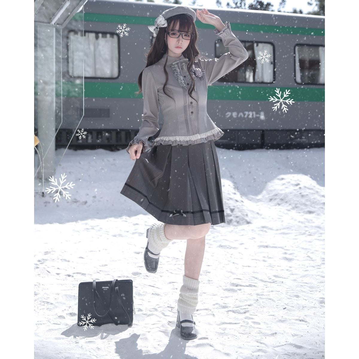 ラボ服 らぼ服 ハンドメイド 制服(スカート有／グレー) 2/12出品①