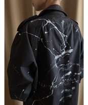 【RE:ART】hand paint remake soutien collar coat-4606-3