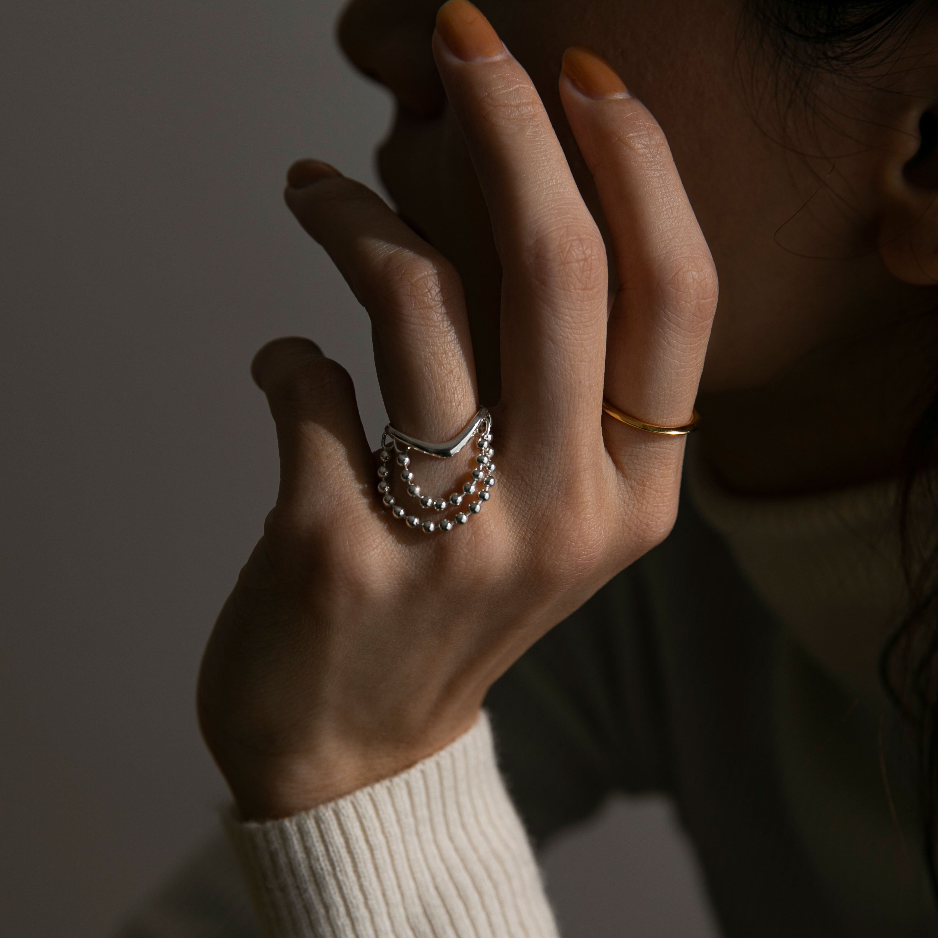 Heritage ball chain ring Silver | FLYNK