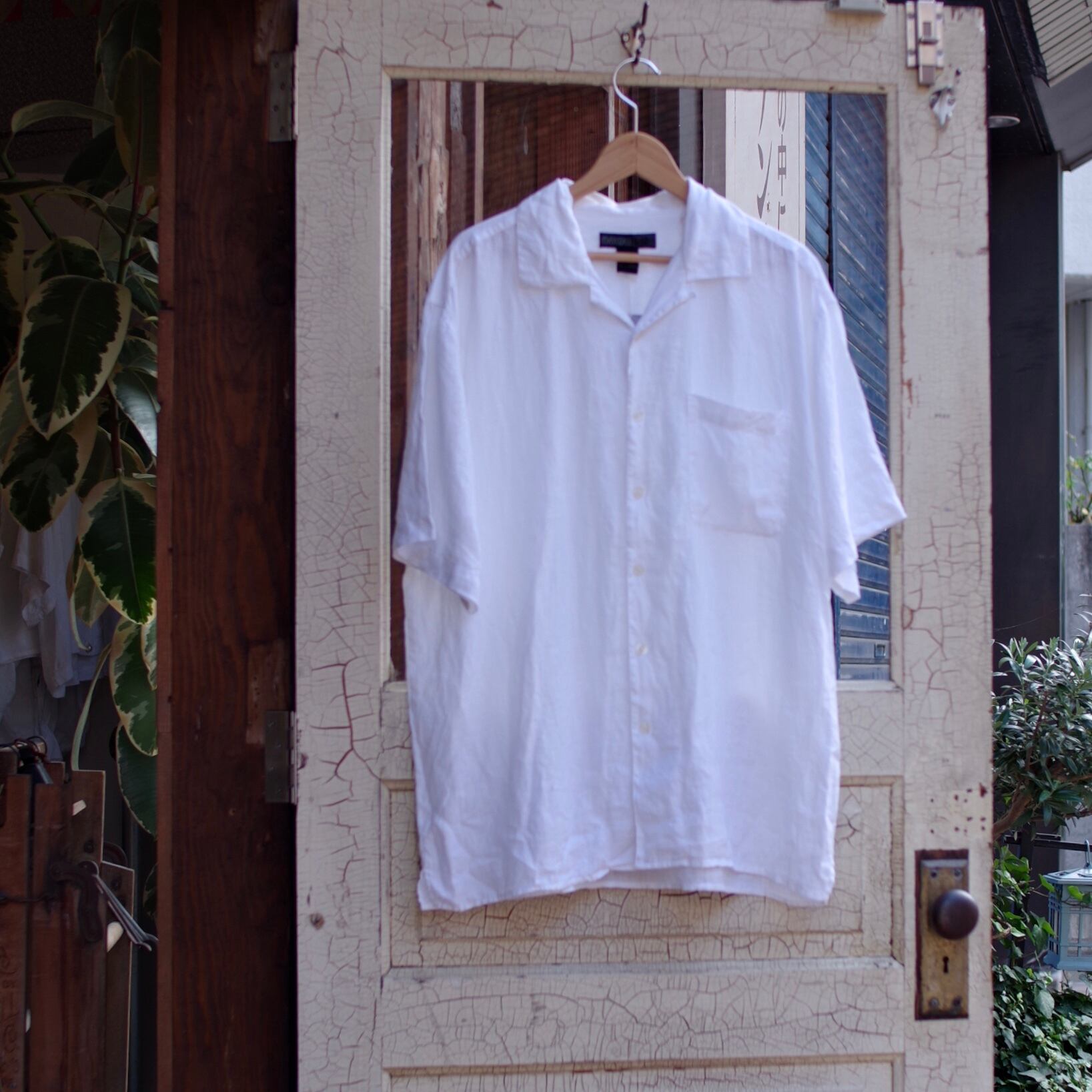 Loop collar Short sleeve Linen Shirt / ループカラー リネン シャツ