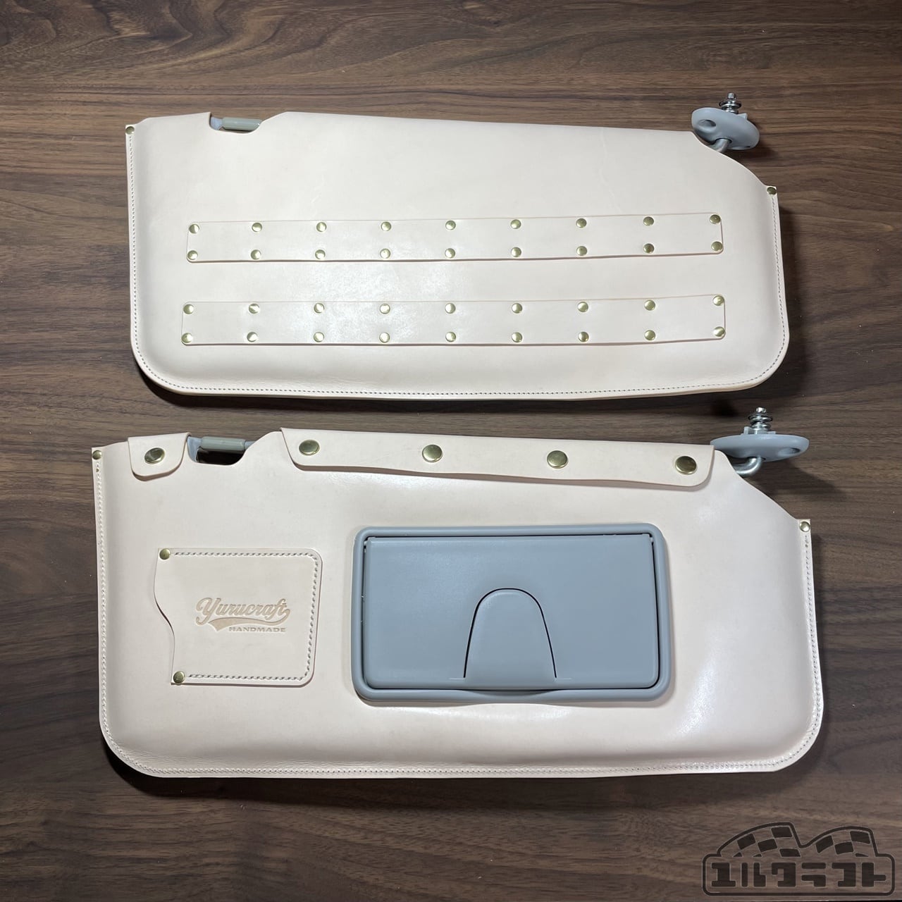 JB23W3型純正サンバイザーカバー◇キャメル◇ステッチ白