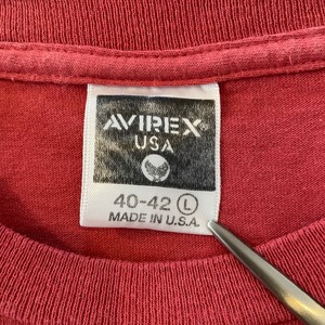 【AVIREX】USA製 S.A.C アーチロゴ 半袖Tシャツ くすみカラー Lサイズ アヴィレックス エドウィン US古着 アメリカ古着