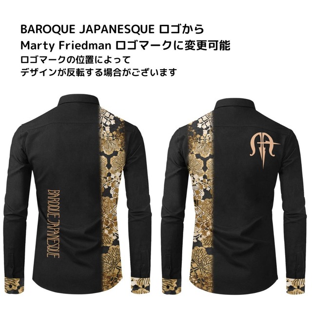 和紋様ライン　ゴールド　和柄ユニセックス ドロップショルダーTシャツ