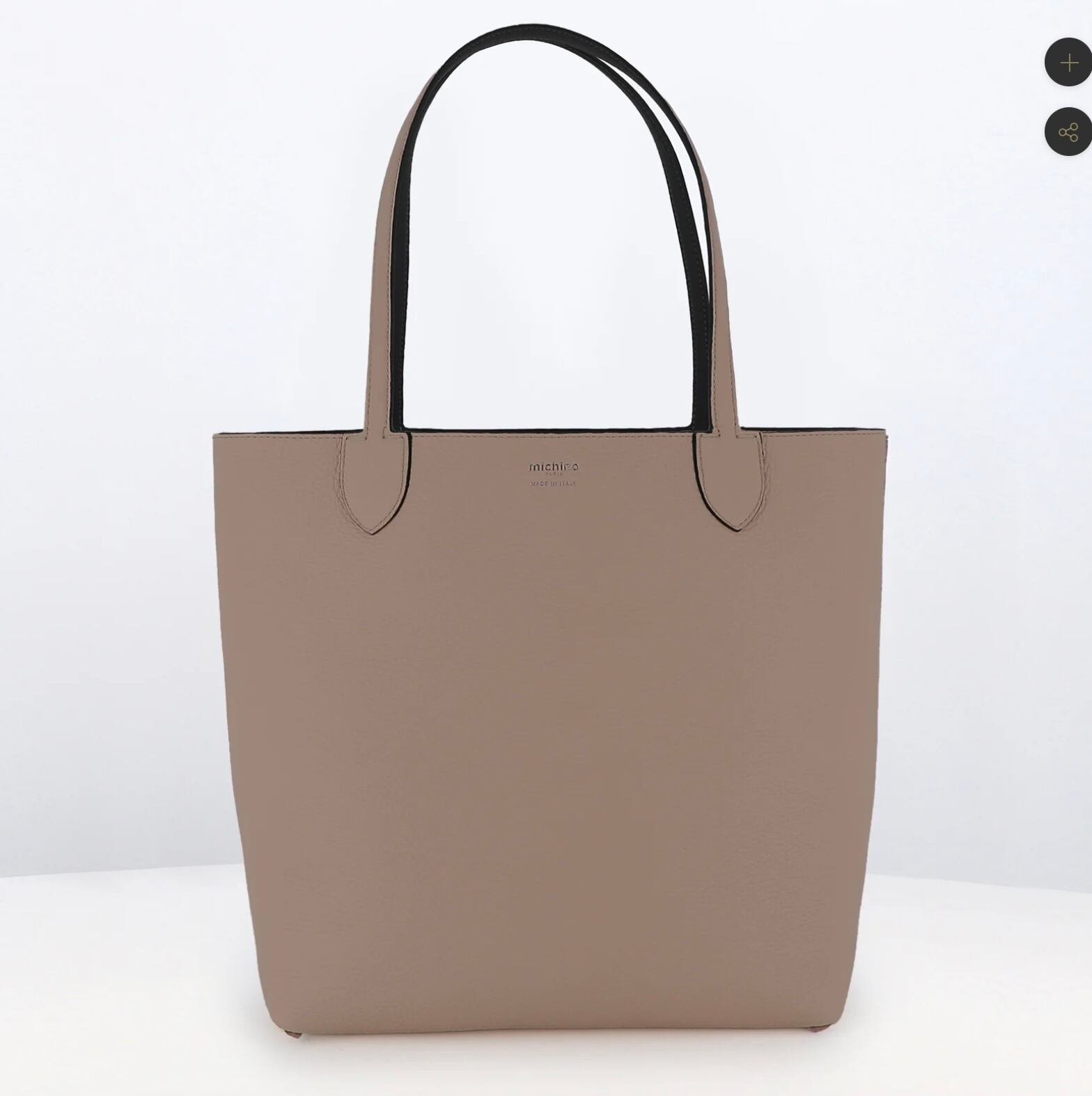michino Paris リバーシブルトートバッグ - リヴォリ 縦長 ブラック 