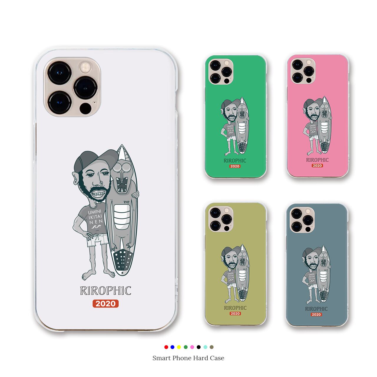 海にいきたいねん 鬼サーフボード オリジナル スマホケース クリア