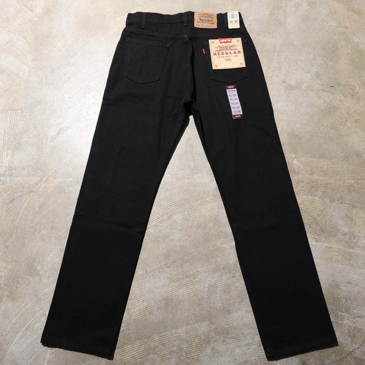 Deadstock 34×32 USA 01年 Levi’s 505 オレンジタブ サルファー ブラック デニム パンツ