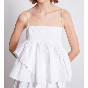 CECILIE BAHNSEN　DEBORA TOP　WHITE