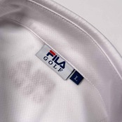 タグ付き 未使用品 FILA GOLF フィラ ゴルフ 柄入り BD 半袖 ドライ ポロシャツ サイズ L /ホワイト×レッド/メンズ
