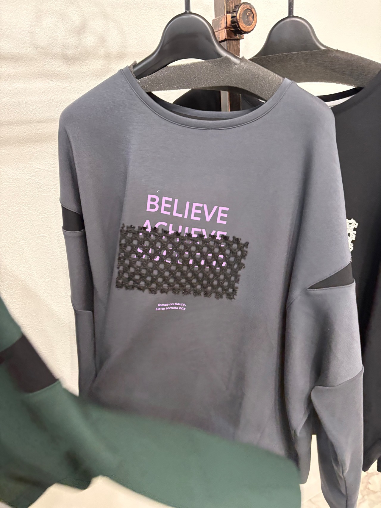 praia かぎ針編みレースドルマンカットソー　21100B