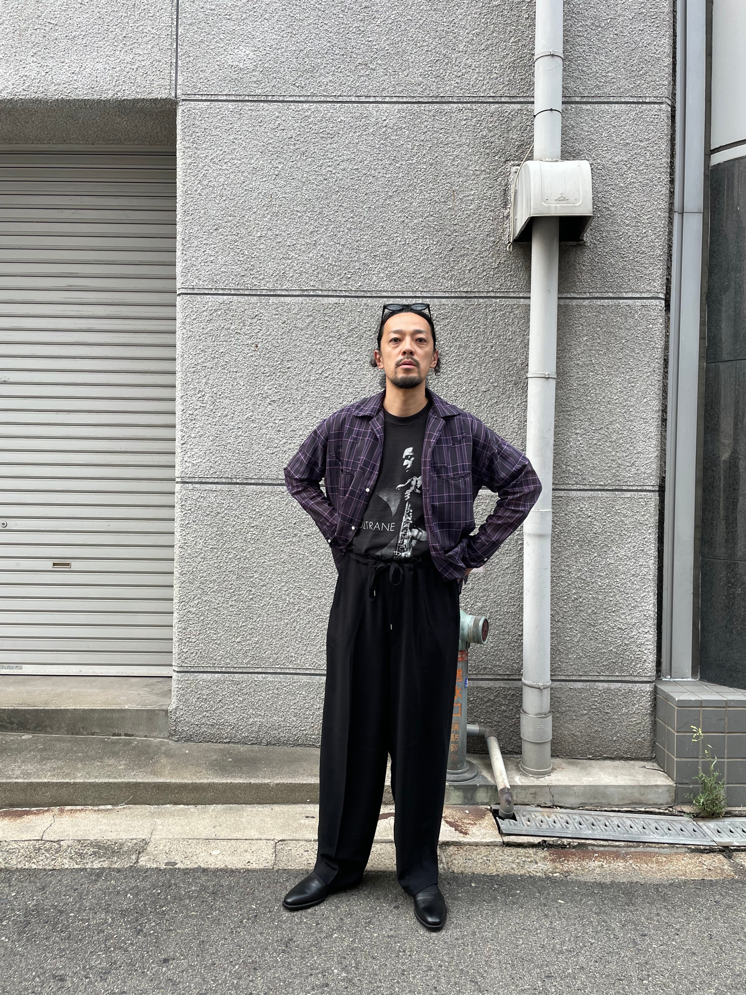RAINMAKER】MELANGE TWILL DOUGI PANTS_BLACK | marfa store