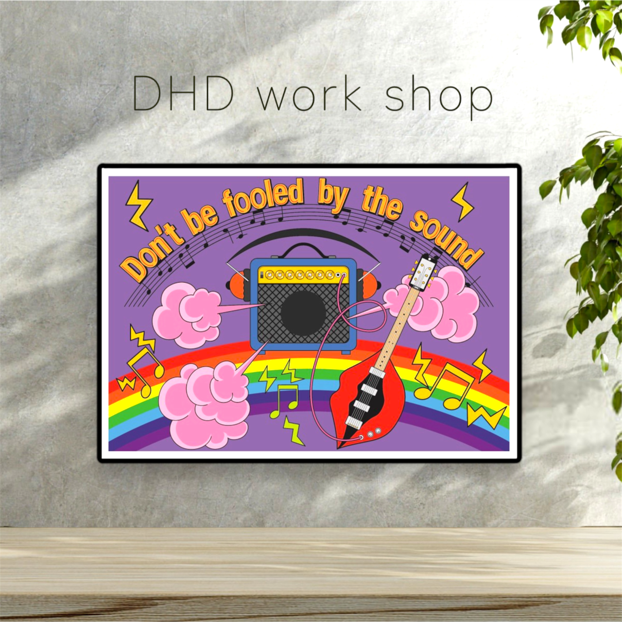 DHD(M)022【フレーム付きインテリアポスターA3　アンプ】