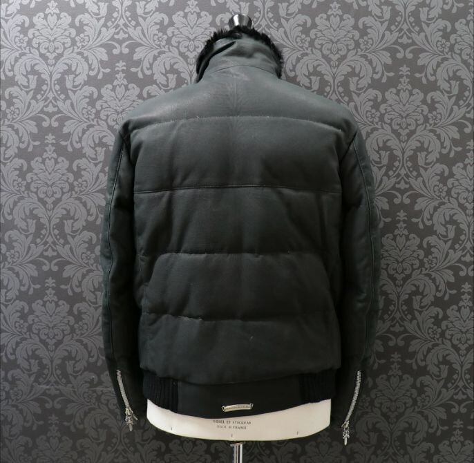 CHROME HEARTS クロムハーツ ラビットファー レザー ダウンジャケット