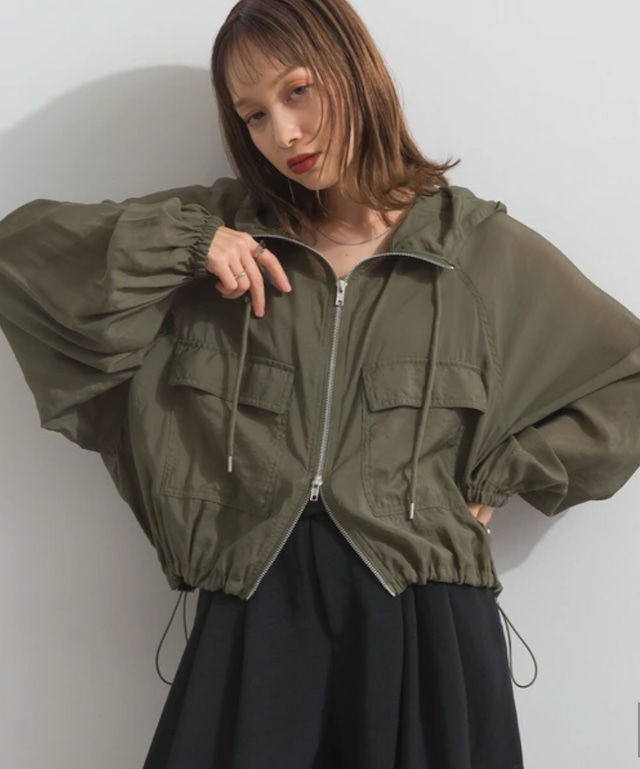 ナンバーミーTOKYO" SHEER W ZIP BLUSON"KHAKI