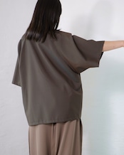 itochi - Wool & Kid mohair Tropical half sleeve shirt ：iridescent brown｜玉虫色トロピカル／キッドモヘア混／ションヘル織機
