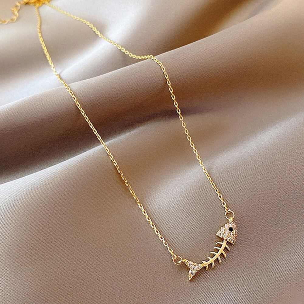 Clare V. ネックレス 魚 フィッシュ チェーン FISH ネックレス フィッシュ アクセサリー 魚柄ネックレス 魚の骨