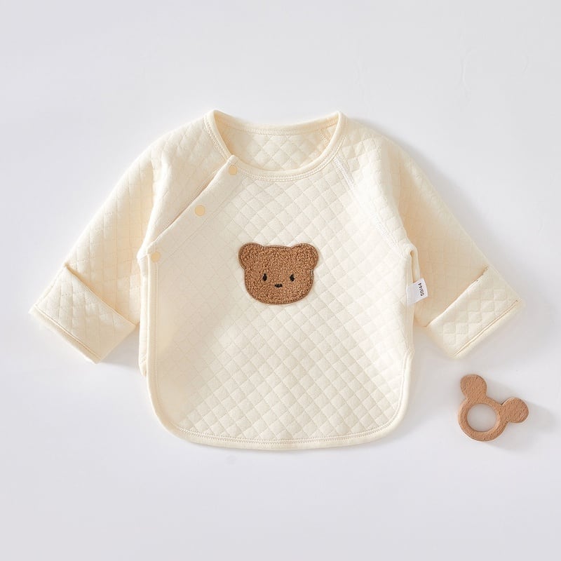 【新生児】クマ柄コットントップス