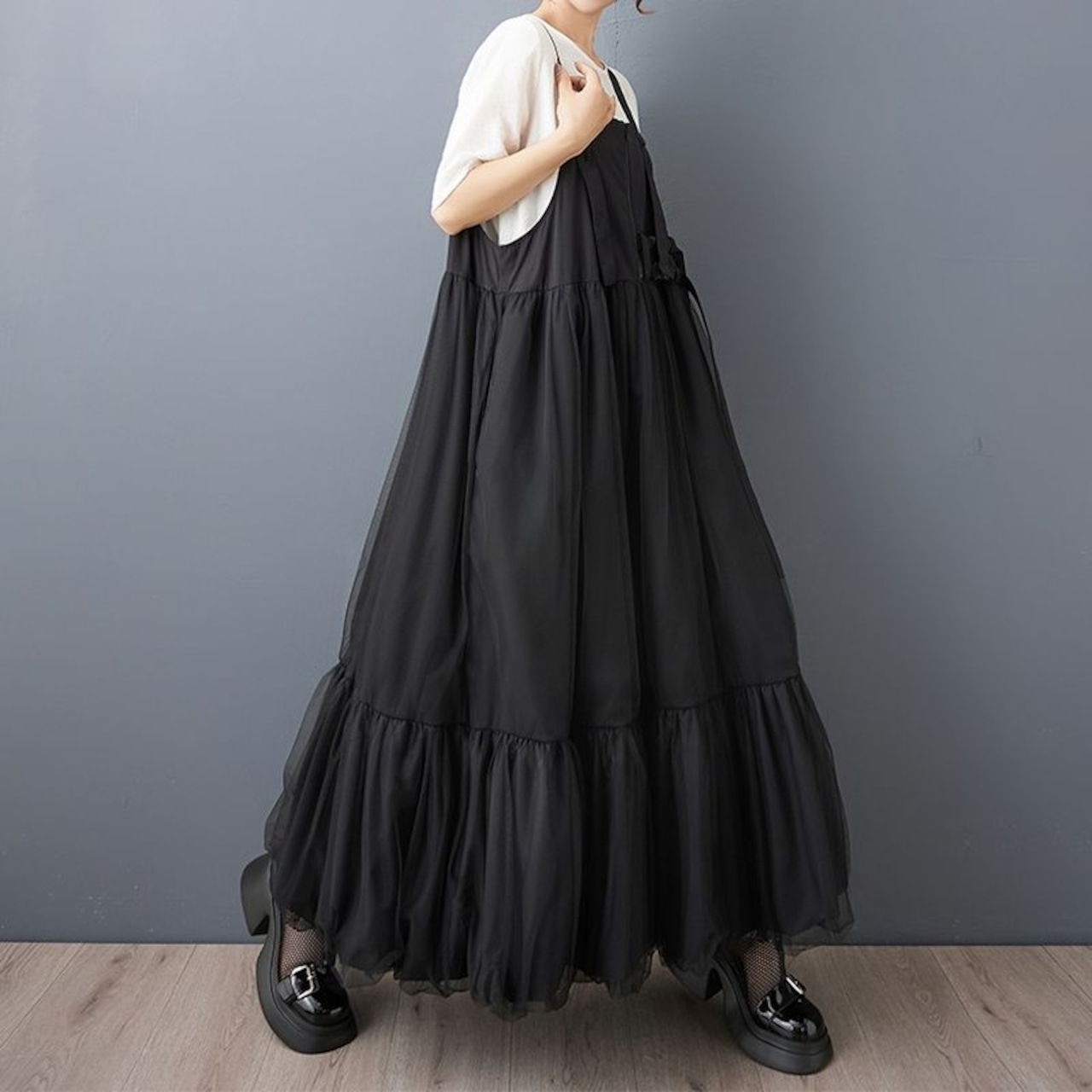 チュール フレア ジャンパースカート 00103