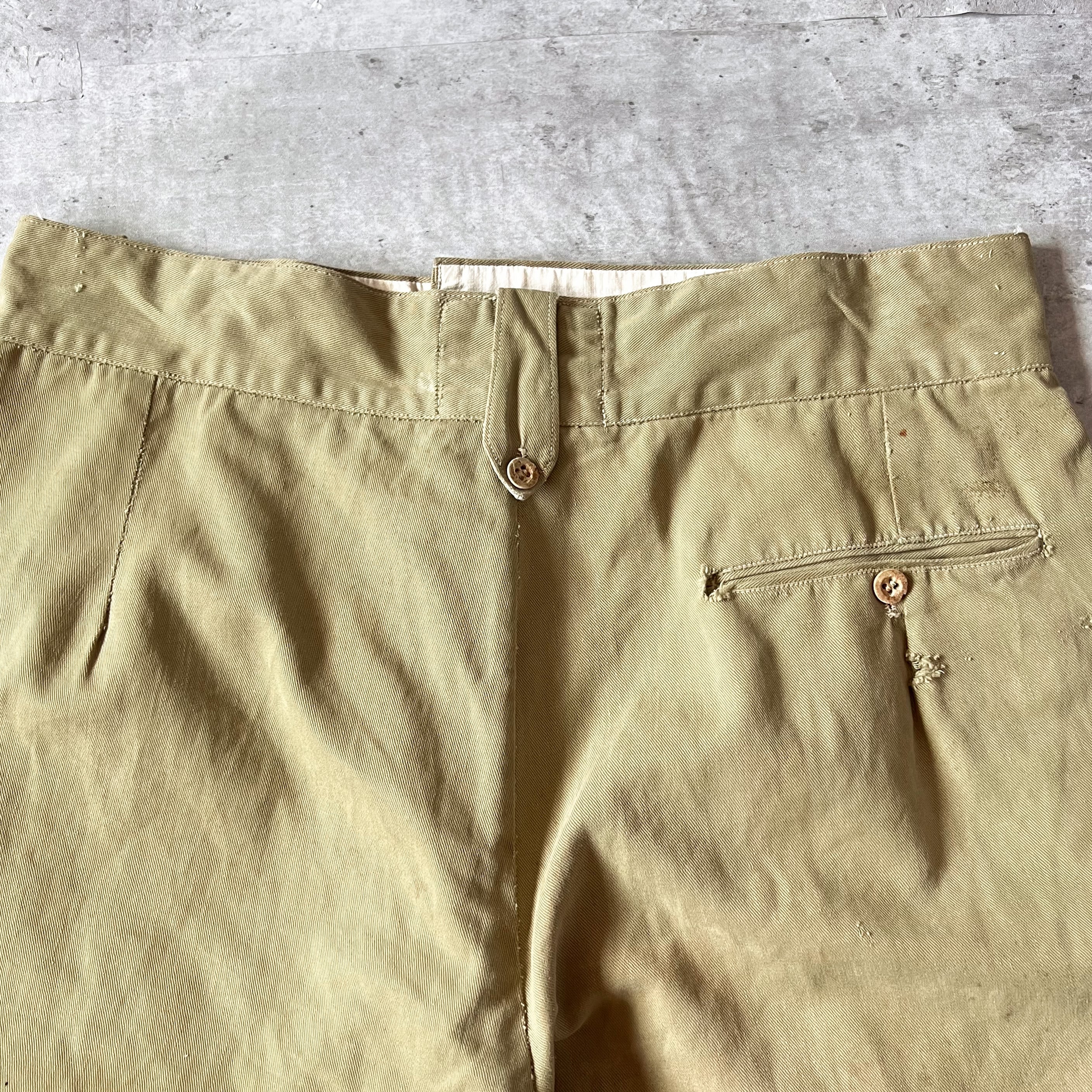 50s “ROYAL NAVY” W34相当 Gurka shorts 50年代 イギリス軍 ドリル