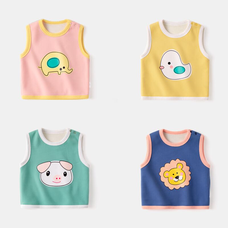 赤ちゃんの冬のベスト、新生児の暖かいノースリーブのトップ、幼児とベルベットのベスト、赤ちゃんの新しい漫画のチョッキ Duduベイビー38629410011