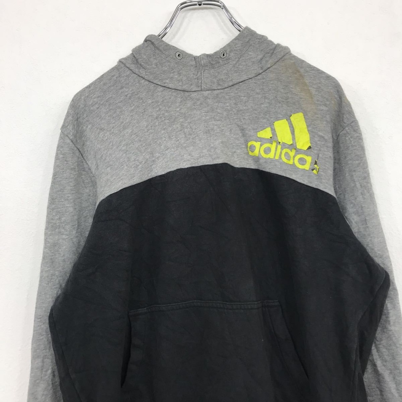 adidas ロゴパーカー L グレー ブラック アディダス スウェット 