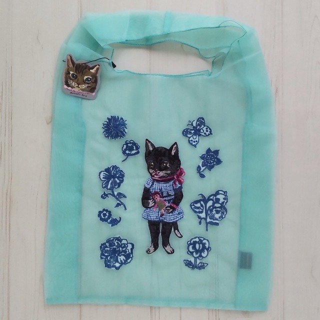 ナタリーレテ オーガンジーバッグ Black cat 猫 | 京都のかわいい雑貨 