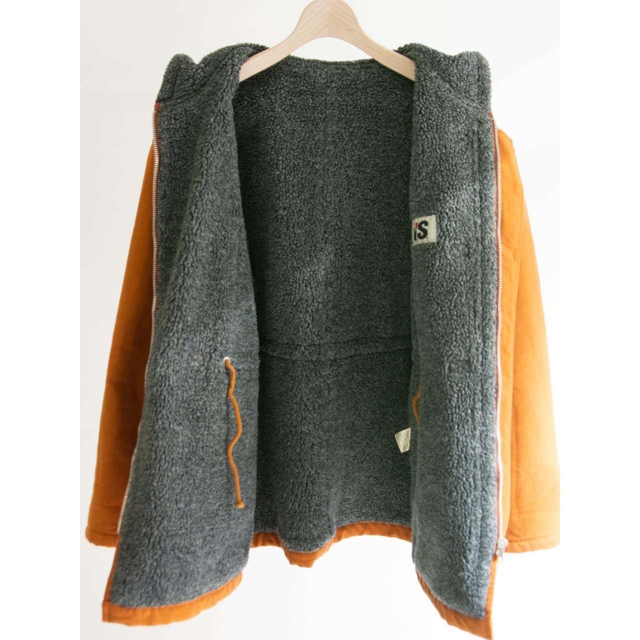 【I.S. ISSEY MIYAKE】Made in Japan 100% Cotton Hooded Coat(アイエス イッセイミヤケ 日本製コットンフードコート 裏ボア)