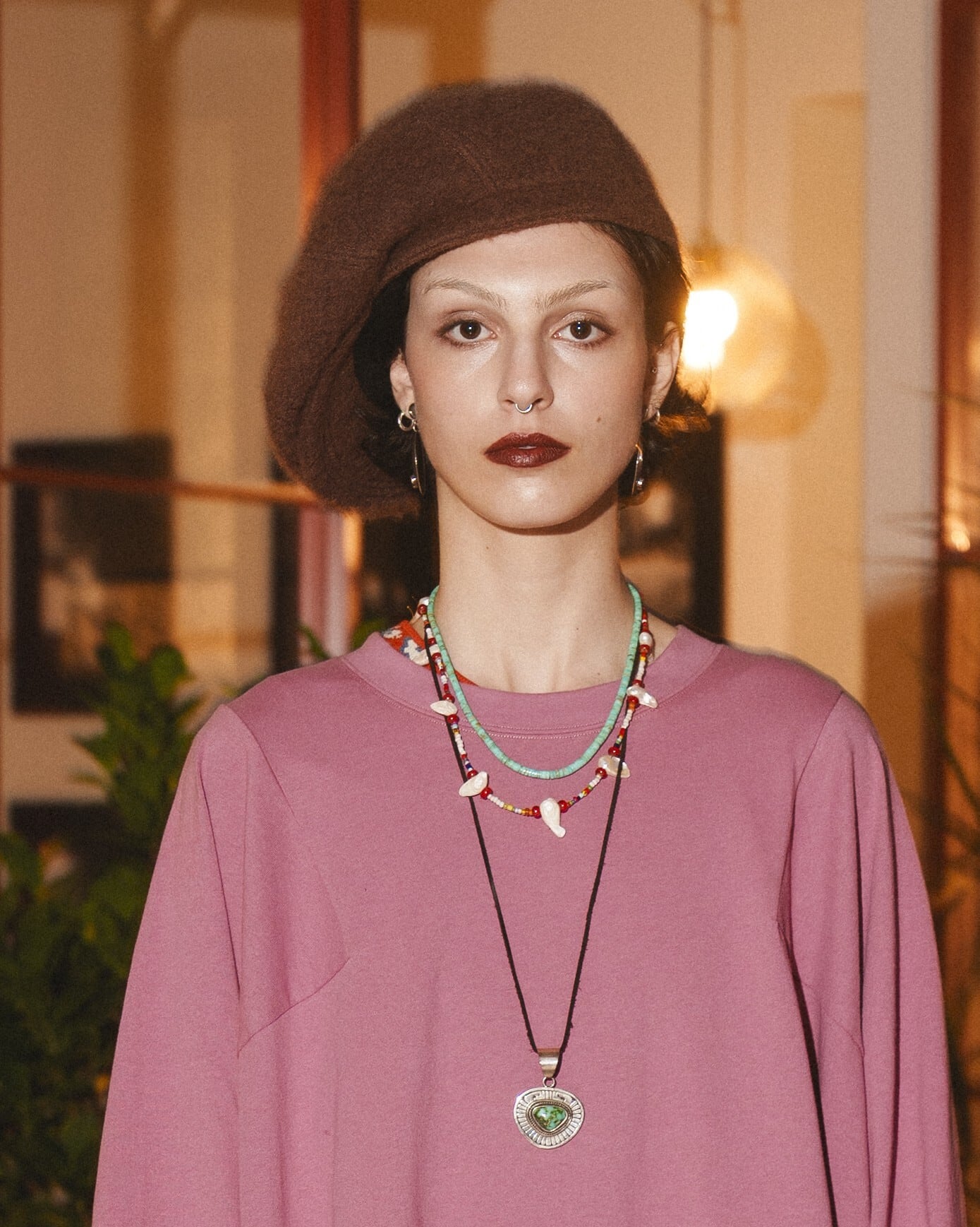 Shaggy Wool Casquette/Black | AMBERGLEAM