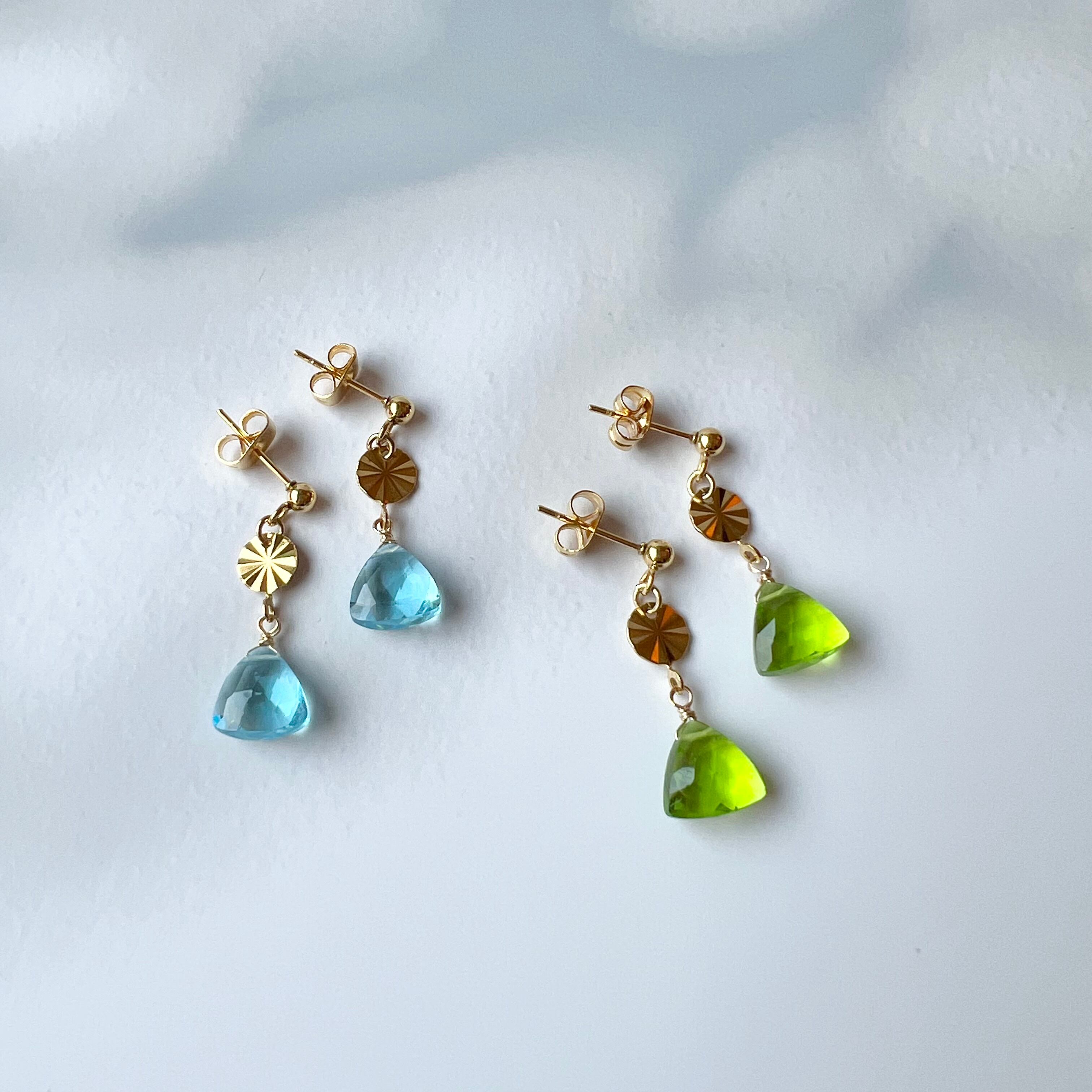 ハイドロクォーツ×ゴールドピアス /イヤリング | Handmade Accessory MU