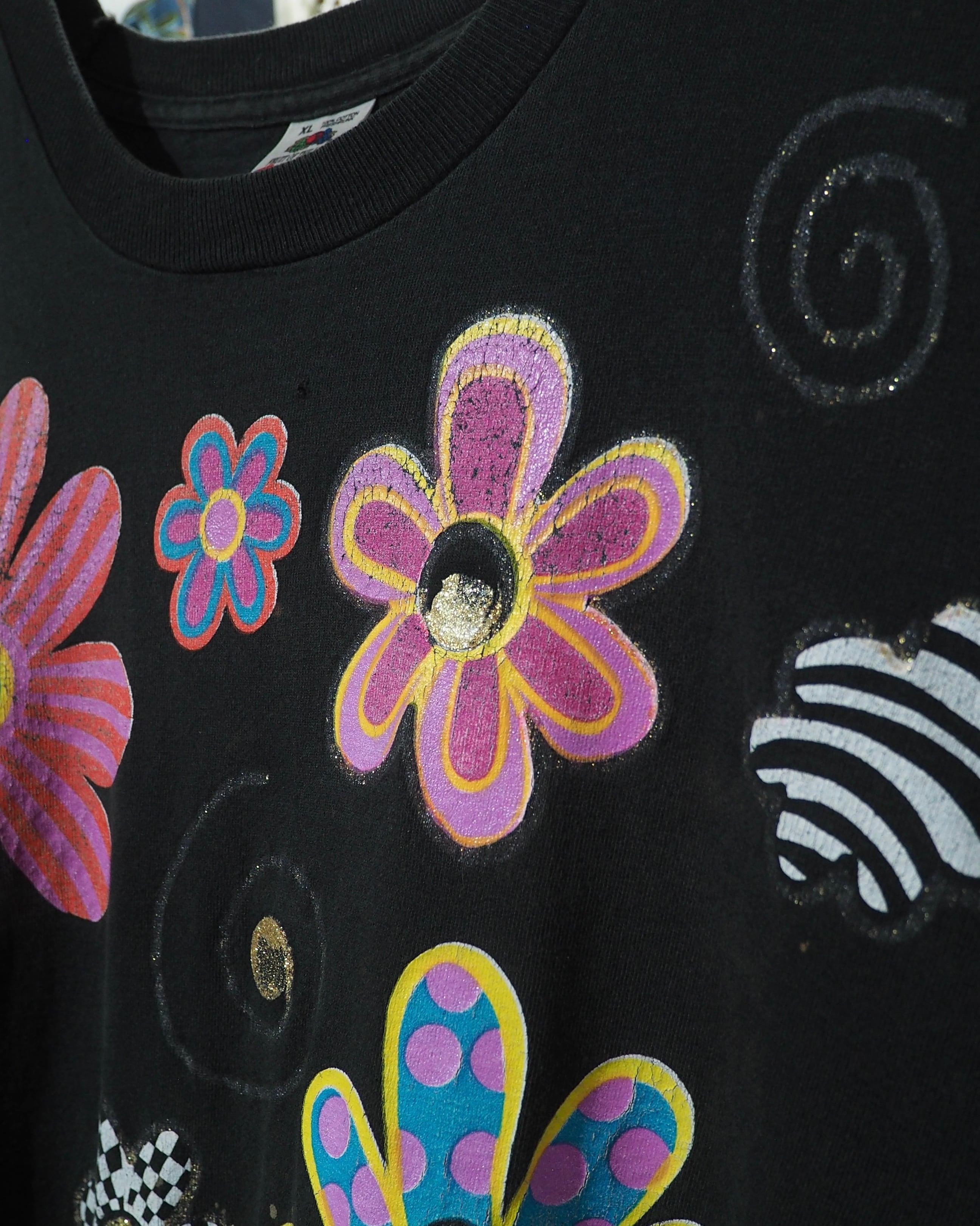 1990s " Special ‐ Made in USA " Colorful Flower Hand Painted vintage loose SS Tee