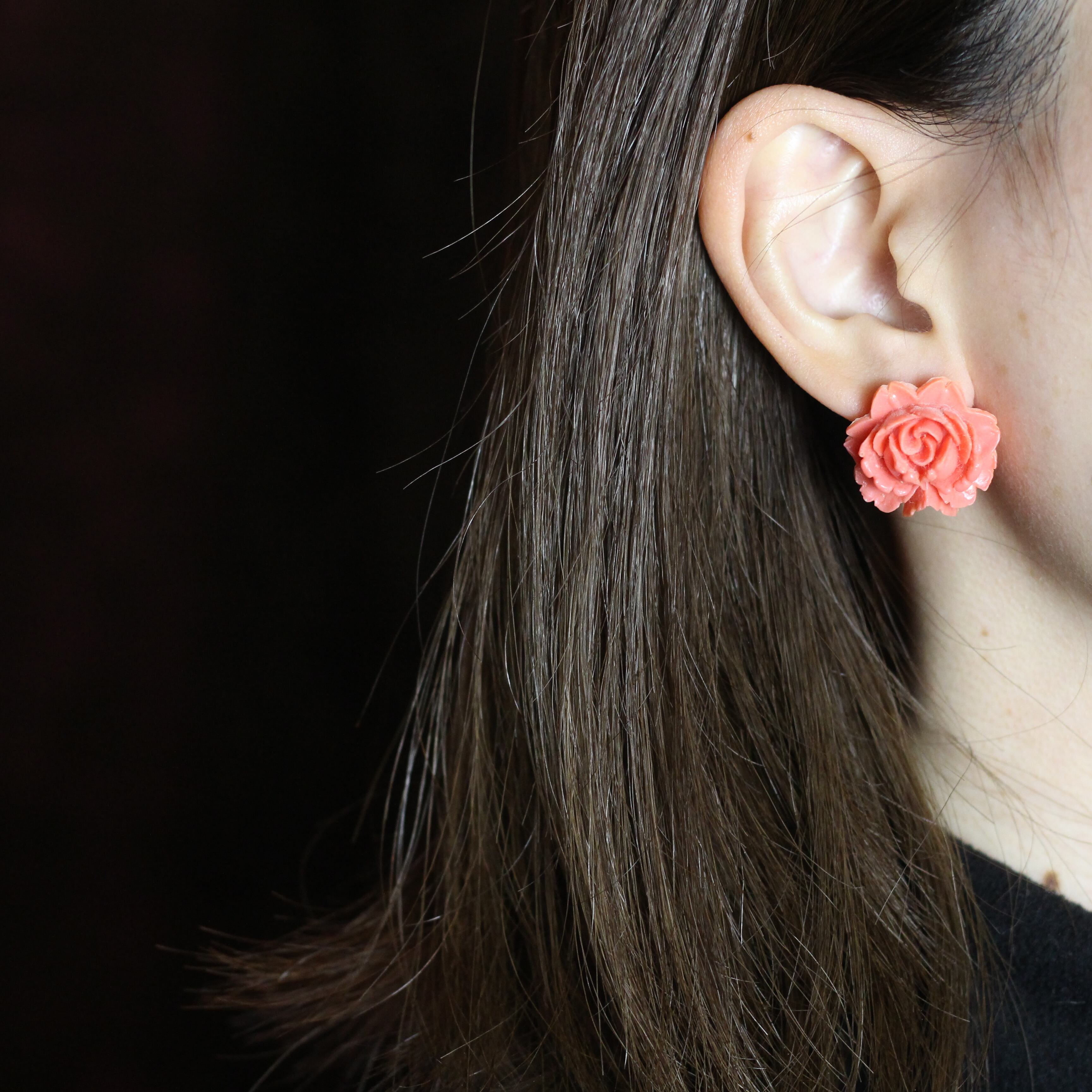 Retro flower earrings pink(ピアス) www.cleanlineapp.com