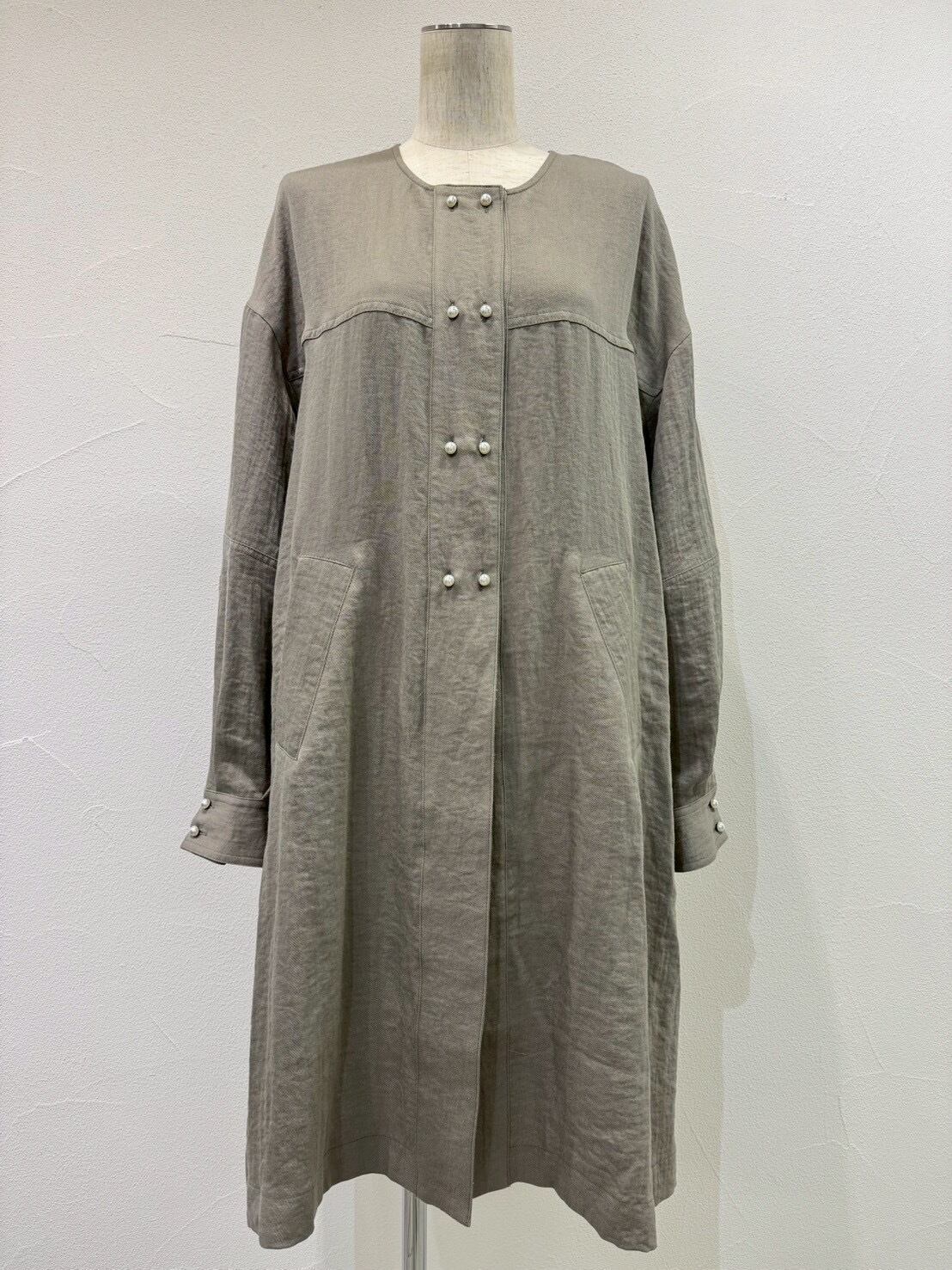 パールボタンミリタリーリネンcoat 【CYAN tokyo シアントーキョー 26