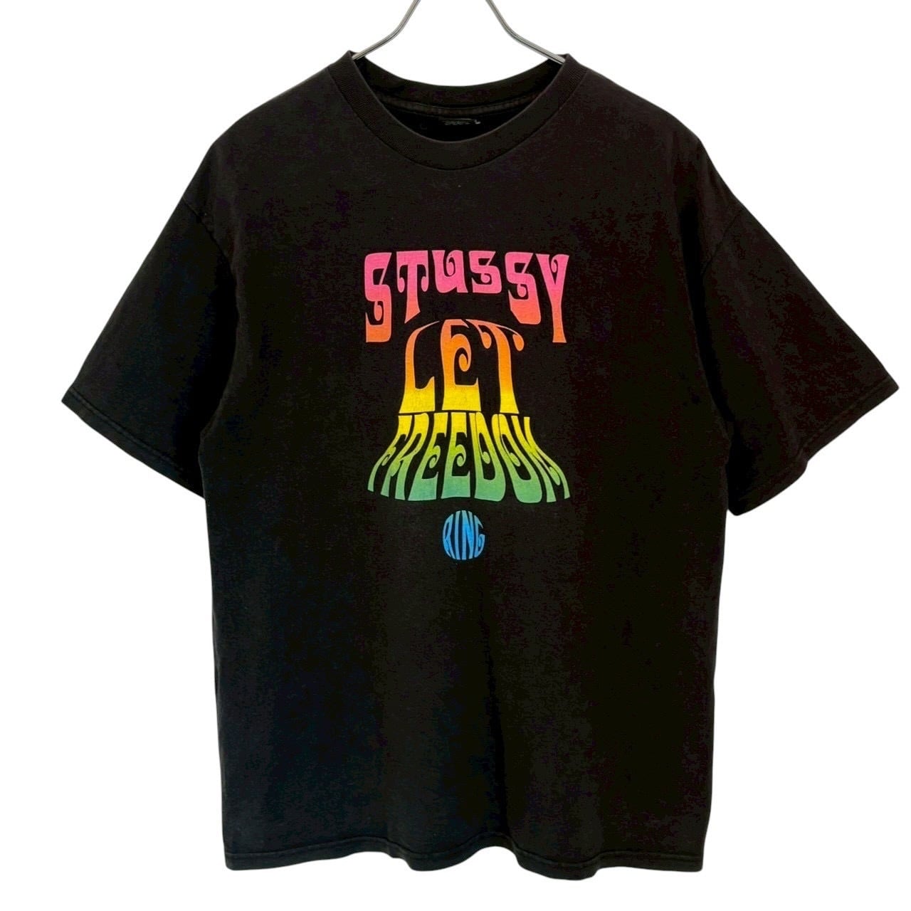 新品　STUSSY スチューシー　ネオン管プリント　Tシャツ L stussy ステューシー Tシャツ L センターロゴ プリントロゴ | 古着屋