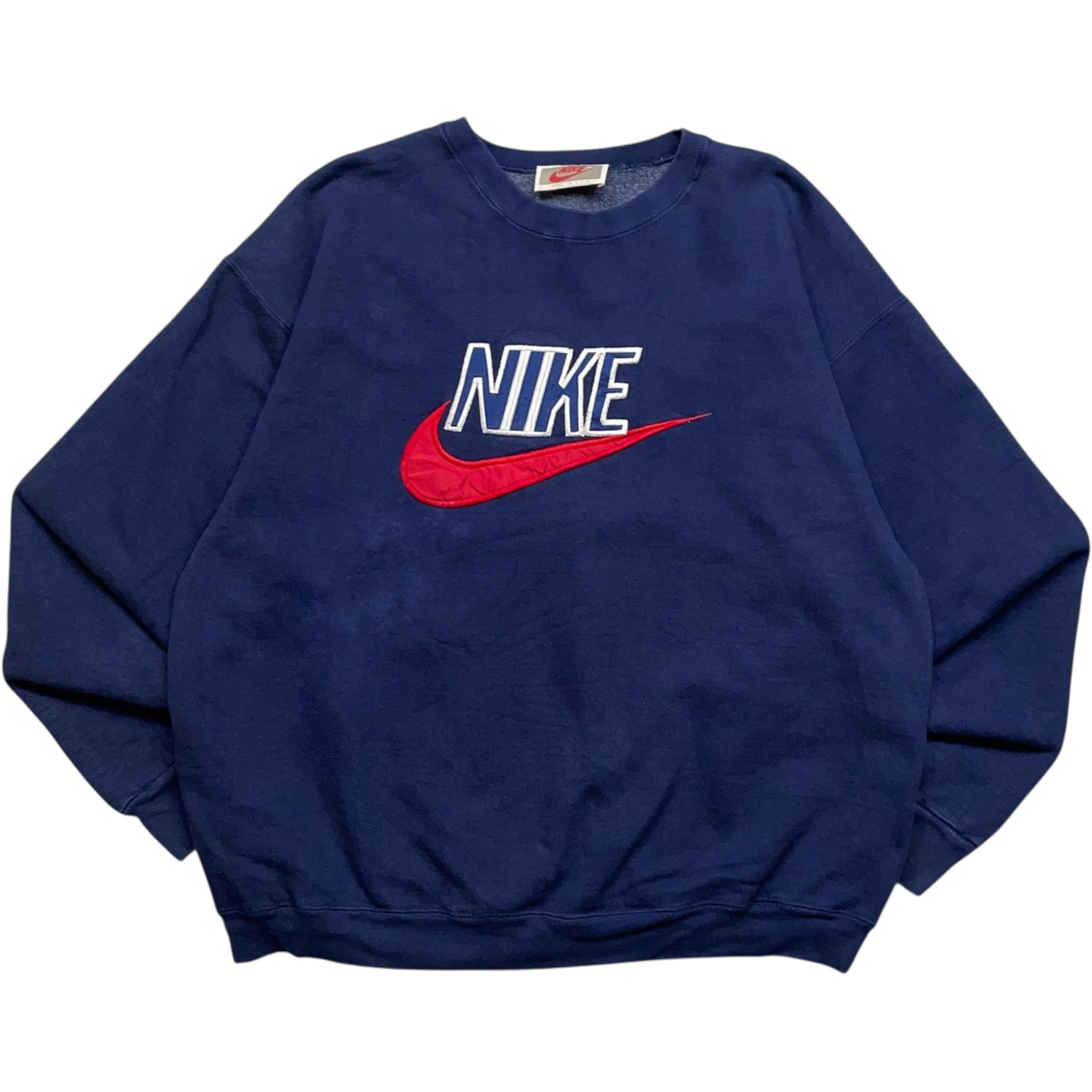 《L》 NIKE ナイキ ブートレグ スウェット 刺繍ロゴ ネイビー no.9072